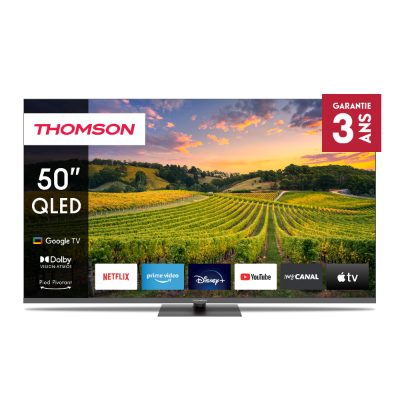 TV Set, THOMSON, 50", 4K/Smart, QLED, 3840x2160, Bluetooth, Google TV, 50QG5C14