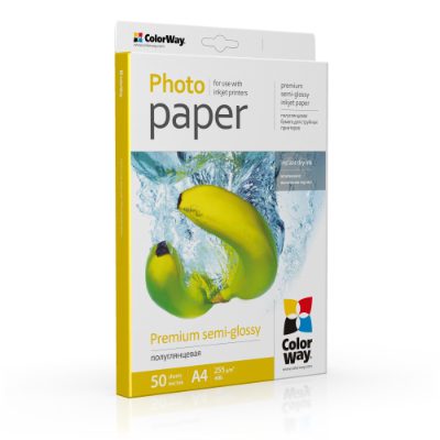 ColorWay Photo Paper, 50 sheets, Premium Semi-Glossy, 255 g/m², A4