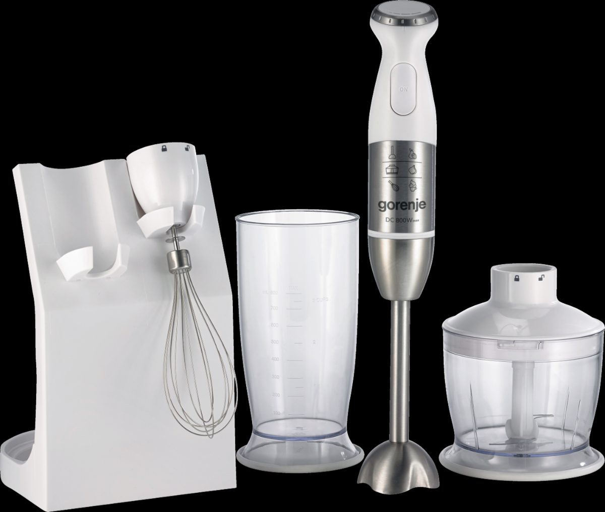 Blender, HBC806QW, Hand Blender, 800 W, Jar material Plastic, Jar capacity 0.5 L, Chopper, White