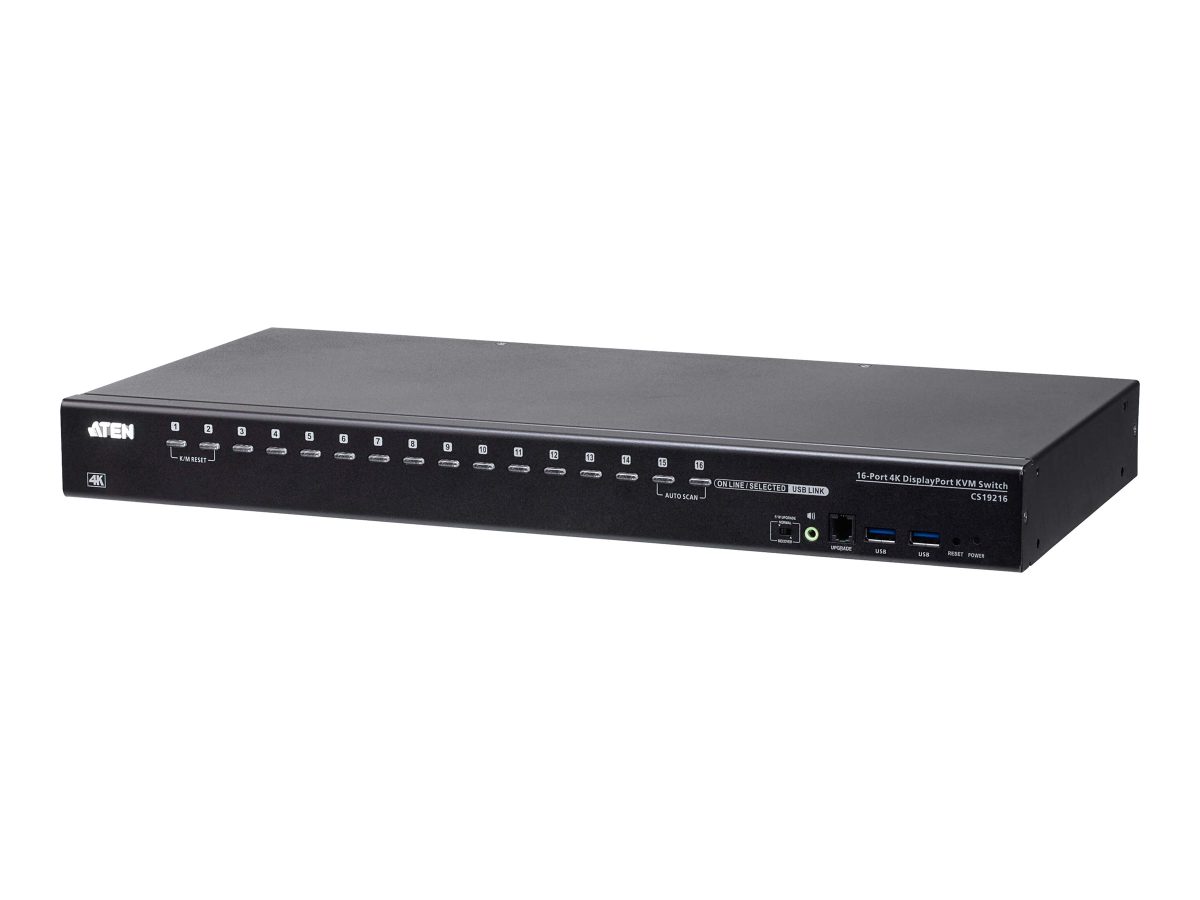Aten CS19216 16-Port USB 3.0 DisplayPort KVMP Switch, Aten, 16-Port USB 3.0 DisplayPort KVMP Switch, CS19216