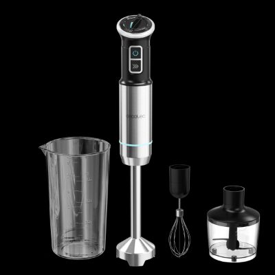 Cecotec Hand blender, Power Neutron 1100MAX Cream&Crush, Hand Blender, 1100 W, Number of speeds Adjustable, Turbo mode, Chopper, Black/Silver
