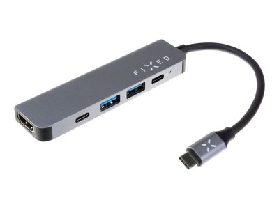 5-port USB-C HUB Mini for laptops and tablets, FIXHU-MN-GR