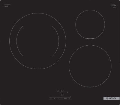 PUJ611BB5E, Induction, Number of burners/cooking zones 3, Touch, Timer, Black