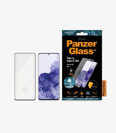 Samsung, Galaxy S21 Ultra Series, Antibacterial glass, Black, Case Friendly, Compatible with the in-screen fingerprint reader, Antifingerprint screen protector