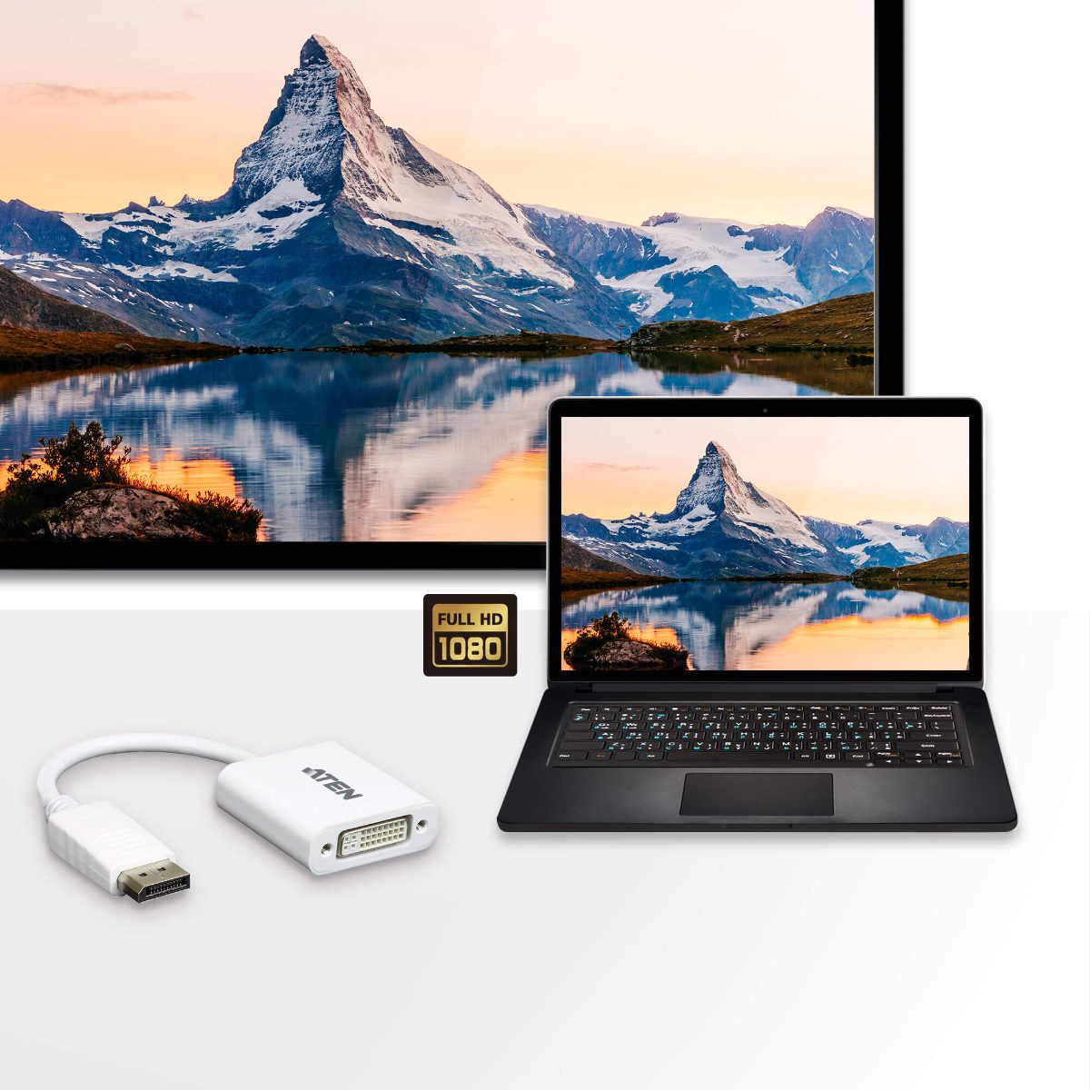 Aten VC965 DisplayPort to DVI Adapter, Aten, DisplayPort to DVI Adapter, VC965, DP to DVI
