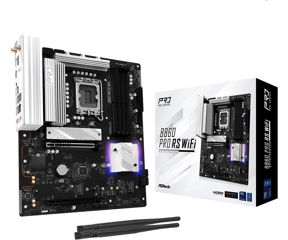 Mainboard, ASROCK, Memory DDR5, Memory slots 4, 1xPCI-Express 4.0 16x, 1xPCI-Express 5.0 16x, 1xM.2, 1xHDMI, 1xDisplayPort, 1xAudio-In, 1xAudio-Out, 1xMicrophone, 2xUSB 2.0, 6xUSB 3.2, 1xUSB-C, 1xRJ45, B860PRORSWIFI