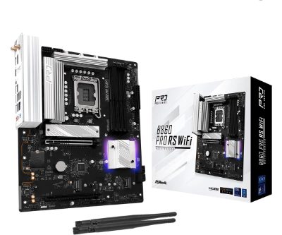 Mainboard, ASROCK, Memory DDR5, Memory slots 4, 1xPCI-Express 4.0 16x, 1xPCI-Express 5.0 16x, 1xM.2, 1xHDMI, 1xDisplayPort, 1xAudio-In, 1xAudio-Out, 1xMicrophone, 2xUSB 2.0, 6xUSB 3.2, 1xUSB-C, 1xRJ45, B860PRORSWIFI