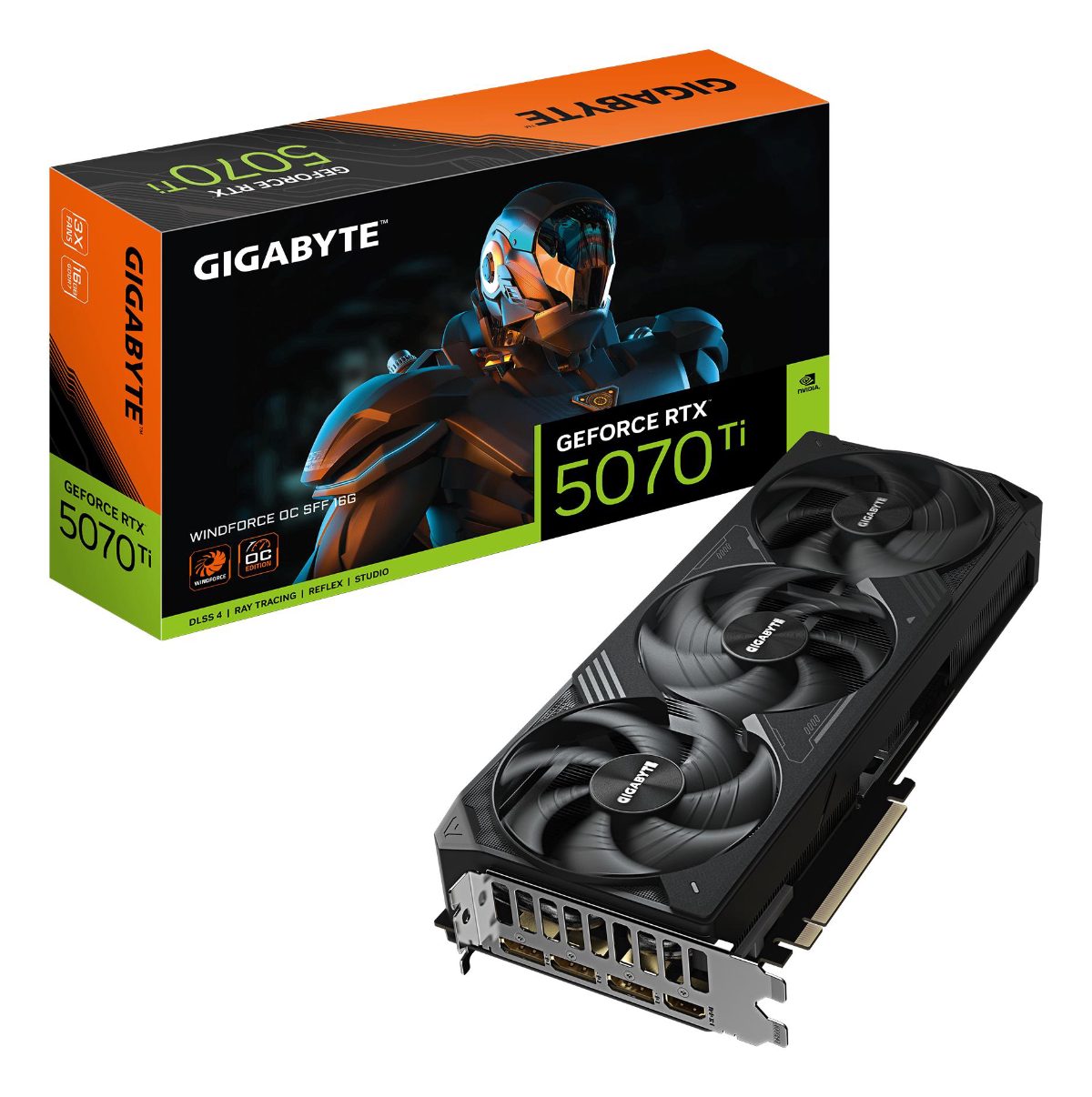 Gigabyte GeForce RTX 5070 Ti WINDFORCE OC SFF 16G, NVIDIA, 16 GB, GeForce RTX 5070 Ti, HDMI ports quantity 1, PCI-E 5.0