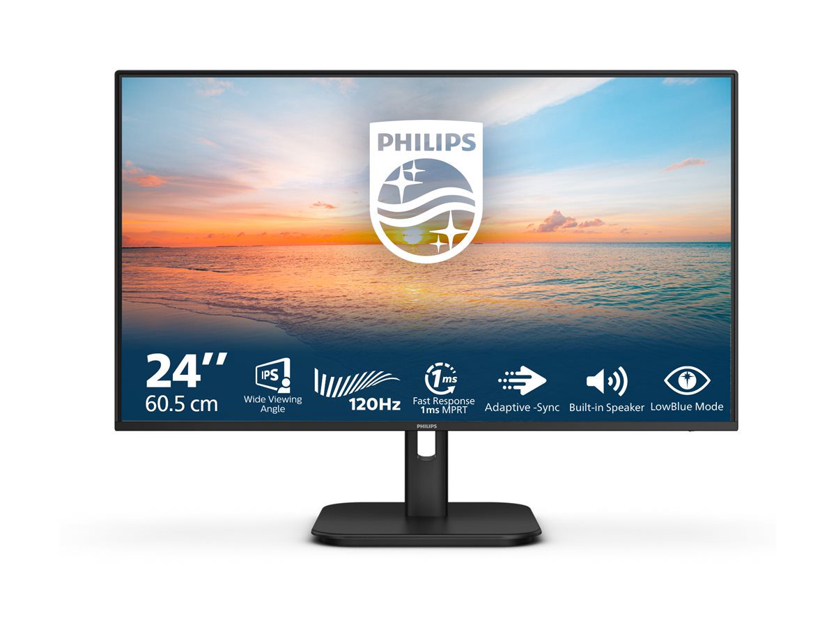 24E1N1200A/00, 23.8 ", IPS, 16:9, 120 Hz, 4 ms, 1920 x 1080 pixels, 300 cd/m², HDMI ports quantity 1, Black