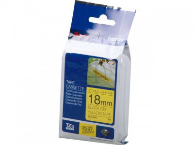 TZe-S641 Strong Adhesive Laminated Tape, Black on Yellow, TZe, 8 m, 1.8 cm
