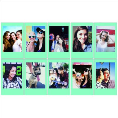 Instax Mini, SKY BLUE FRAME (10pl) Instant Film, 54 x 86 mm