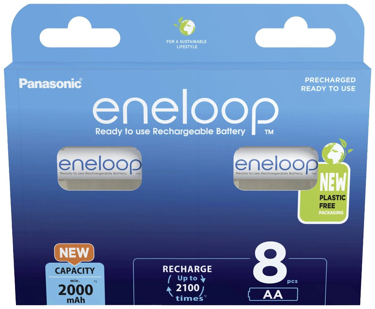 Rechargeable Batteries, ENELOOP BK-3MCDE/8BE, AA, 2000 mAh, 8 pc(s)