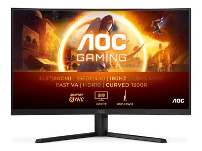 CQ32G4VE, 31.5 ", VA, QHD, 16:9, 180 Hz, 1 ms, 2560 x 1440 pixels, 300 cd/m², HDMI ports quantity 2
