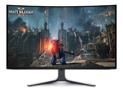 Curved Screen Gaming Monitor, AW3225QF, 31.6 ", OLED, 4K UHD, 16:9, 240 Hz, 0.03 ms, 3840 x 2160 pixels, 1000 cd/m², Power connector, Security-lock slot, Joystick, USB-A, USB-B, USB-C, HDMI, DispalyPort, HDMI ports quantity 2, White / Black, Warranty 36 month(s)