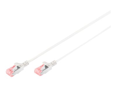 CAT 6 U-UTP  Slim patch cord, Patch cord, Transparent red coloured connector for easy identification of Category 6 (250 MHz). Inner conductors: Copper (Cu), Grey, 2 m, Modular RJ45 (8/8) plug