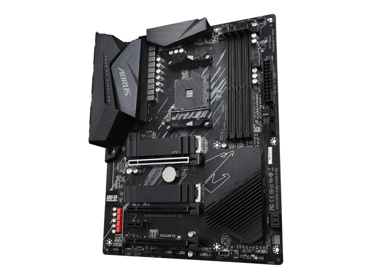 B550 AORUS ELITE AX V2 1.0, Processor family AMD, Processor socket AM4, DDR4 DIMM, Memory slots 4, Number of SATA connectors 4 x SATA 6Gb/s connectors, Chipset AMD B, ATX