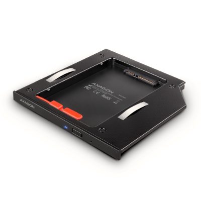 AXAGON Optical disk drive caddy for 2.5“ SSD/HDD. LED, 9.5 mm, Aluminum, RSS-CD09