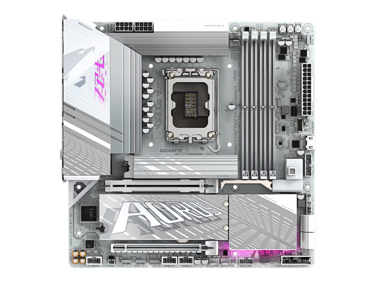Gigabyte Z890M A ELITE WF7 ICE, Processor family Intel, Processor socket LGA1851, DDR5, Supported hard disk drive interfaces SATA, M.2, Number of SATA connectors 4