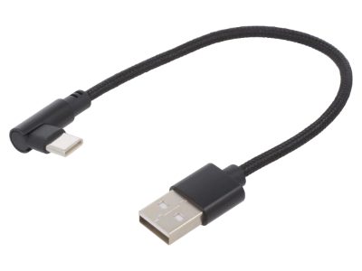 Angled USB Type-C charging and data cable, CC-USB2-AMCML-0.2M