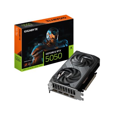 Gigabyte GeForce RTX 5050 WINDFORCE OC 8G, NVIDIA, 8 GB, GeForce RTX 5050, GDDR6, HDMI ports quantity 2, PCI-E 5.0