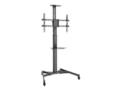 Floor stand, TV-Cart for screens up to 70", max. 50kg wheelbase, VESA max. 600x400, Tilt, 37-70 ", Maximum weight (capacity) 50 kg, Black