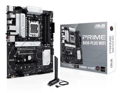 Mainboard, ASUS, AMD B650, SAM5, ATX, Memory DDR5, 2xPCI-Express 4.0 1x, 2xPCI-Express 4.0 16x, 2xM.2, 1xHDMI, 1xDisplayPort, 2xUSB 2.0, 2xUSB 3.0, 3xUSB 3.2, 2xUSB-C, 1xOptical S/PDIF, 1xRJ45, 5xAudio port, PRIMEB650-PLUSWIFI