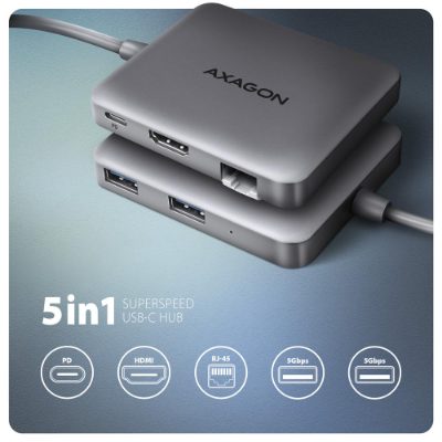 AXAGON USB-C 5Gbps SuperSpeed 5in1 Hub, HMC-5HL