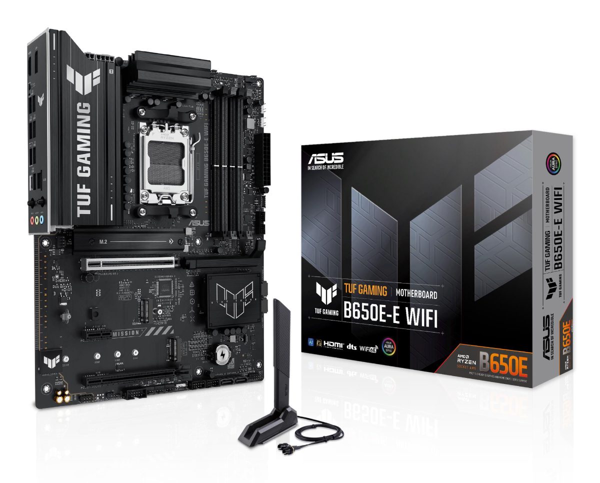 Mainboard, ASUS, AMD B650, ATX, Memory DDR5, Memory slots 4, 1xPCI-Express 4.0 1x, 1xPCI-Express 4.0 16x, 1xPCI-Express 5.0 16x, 3xM.2, 1xHDMI, 1xDisplayPort, 3xUSB 2.0, 3xUSB 3.2, 2xUSB-C, 3xAudio port, TUFGAMINGB650E-EWIFI