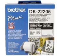 DK-22205 Continuous Length Paper Label, White, DK, 30.5 m