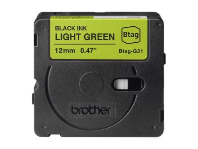 Brother BTAG-G31, Black on Light Green, Btag