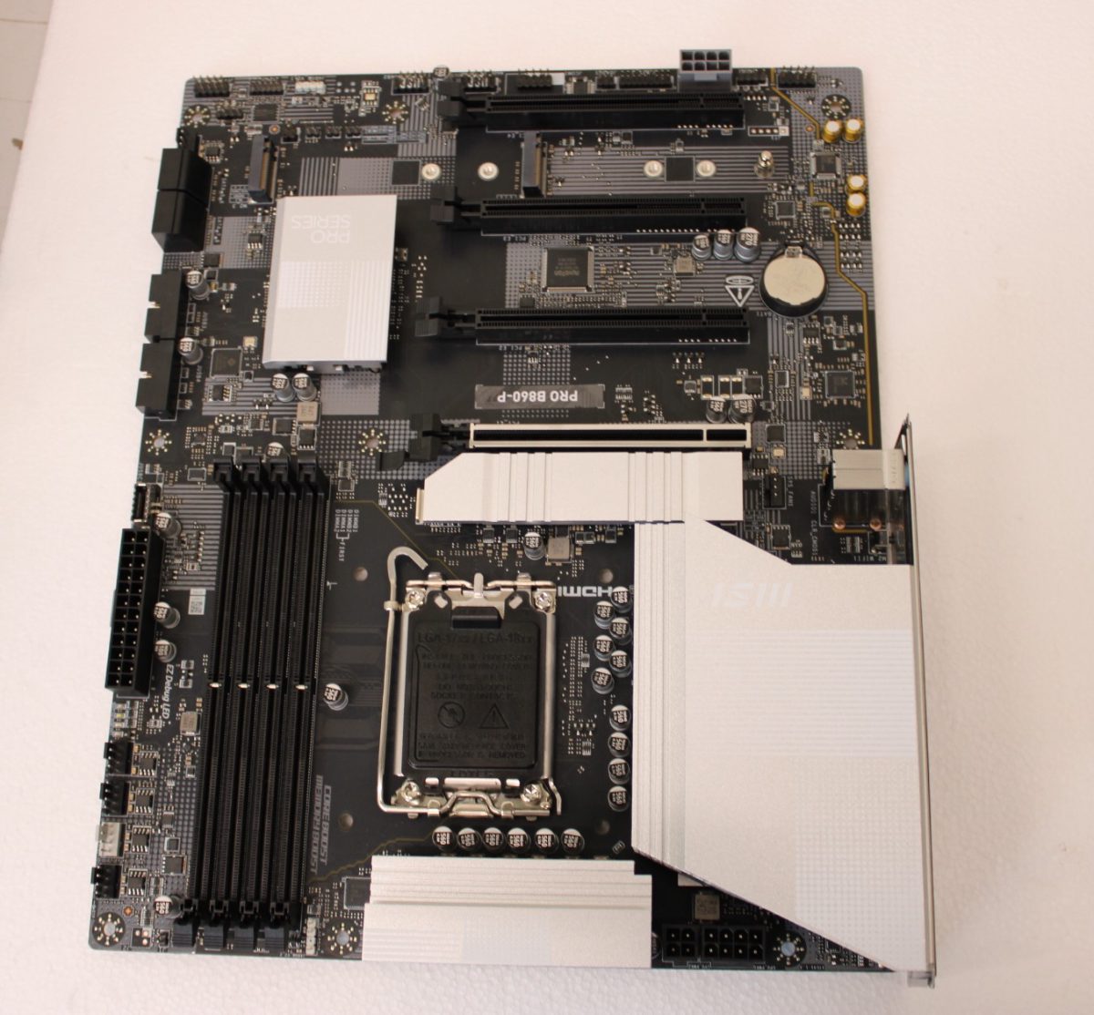 MSI PRO B860-P, Processor family Intel, Processor socket LGA1851, DDR5, Supported hard disk drive interfaces SATA, M.2, Number of SATA connectors 4, USED, REFURBISHED, WITHOUT  ACCESSORIES, ONLY BACKPANEL INCLUDED