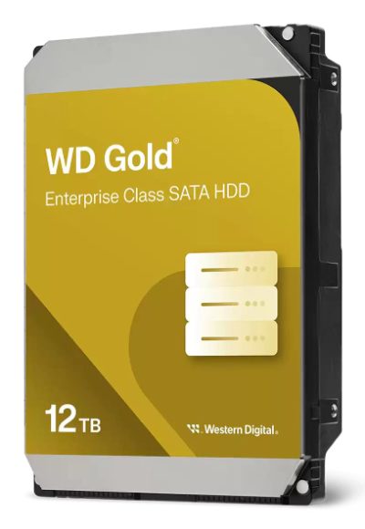 HDD, WESTERN DIGITAL, Serial ATA III, 3.5 ", Buffer 512 MB, 7200 RPM, 12 TB, Western Digital Gold 12TB (WD122KRYZ), Gold, WD122KRYZ