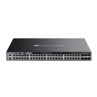TP-LINK SG6654XHP Omada 48-Port Gigabit Stackable L3 Managed PoE+ Switch with 6 10G Slots, TP-LINK