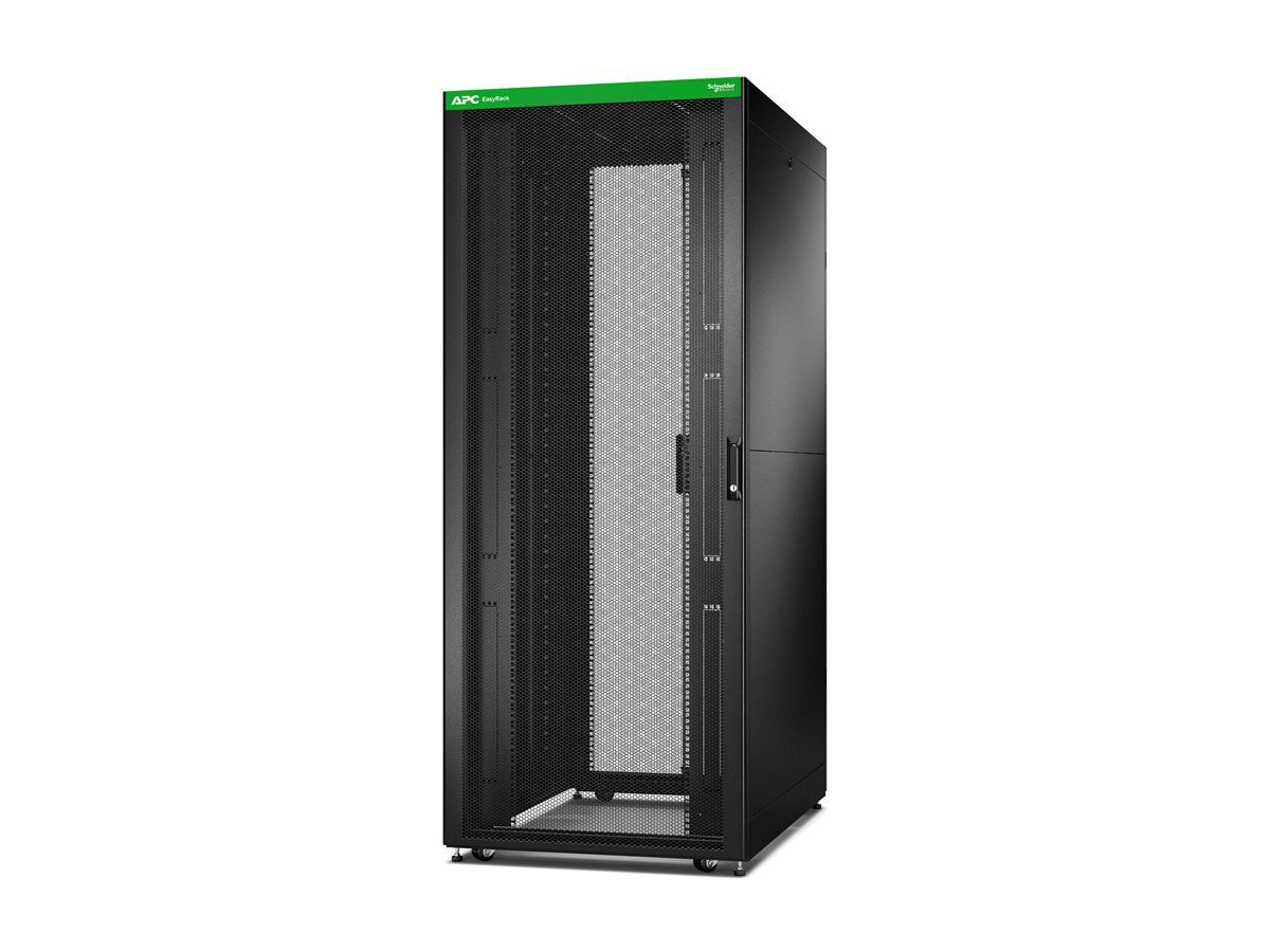 APC Easy Rack 800mm/42U/1200mm with Roof, Side panel,castors,feet and 4 Brackets, No Bottom, black, Schneider Electric