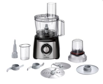 Food Processor, MCM3401M, 800 W, Number of speeds 2, Bowl capacity 2.3 L, Blender, Meat mincer, Black/Stainless steel