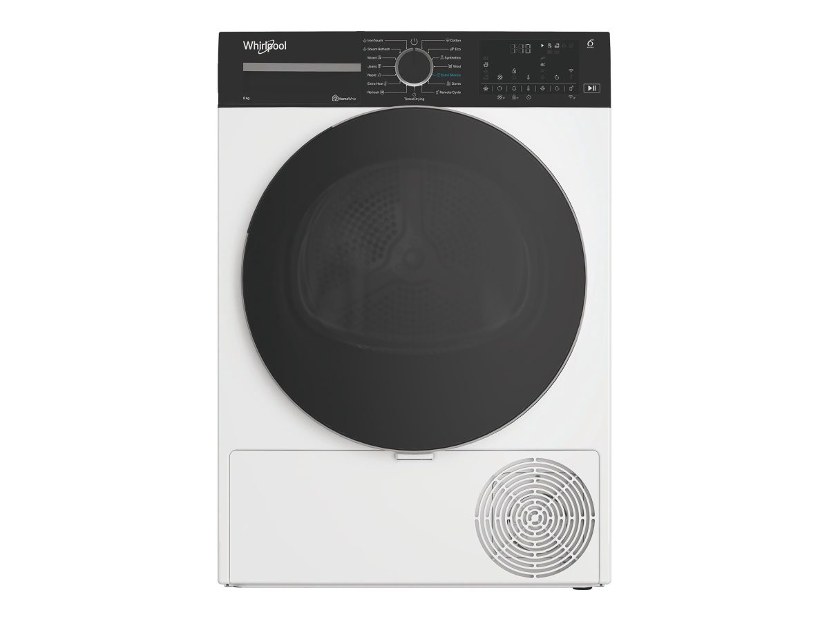 Whirlpool Dryer Machine, WP B8X WBS EE, Energy efficiency class B, Front loading, 8 kg, Digital, Depth 67.4 cm, White, Steam function