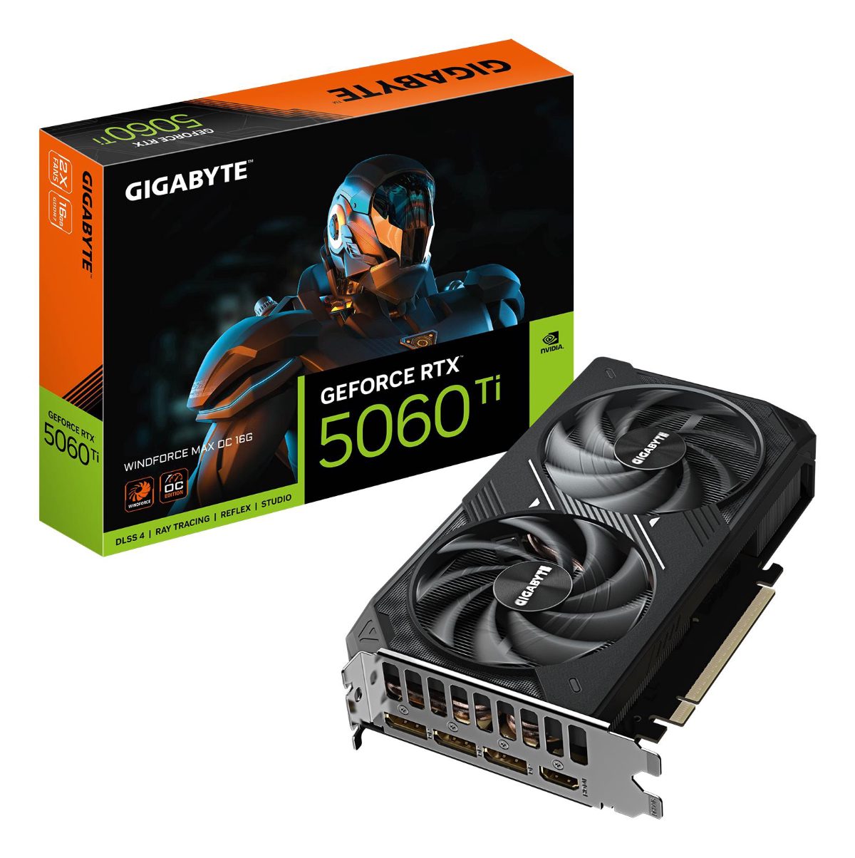 Gigabyte GeForce RTX 5060 Ti WINDFORCE MAX OC 16G, NVIDIA, 16 GB, GeForce RTX 5060 Ti, GDDR7, HDMI ports quantity 1, PCI-E 5.0