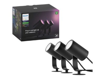 Philips Hue Lily Outdoor Spot base set 3x8W 24V, Hue White and Color Ambiance