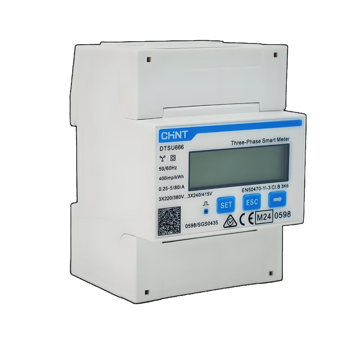 Smart Power Meter Direct Measurement 3Ph+N Modbus 80A MID (Compatible with DEYE), DTSU666