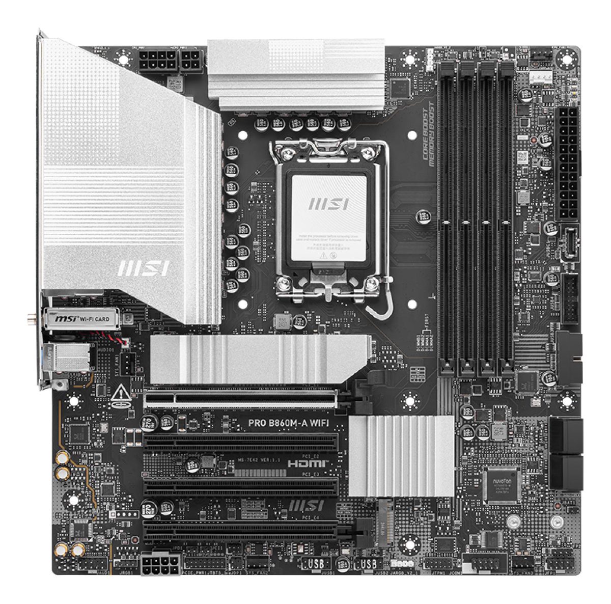 Mainboard, MSI, Intel B860 Express, LGA1851, Micro-ATX, Memory DDR5, Memory slots 4, PROB860M-AWIFI