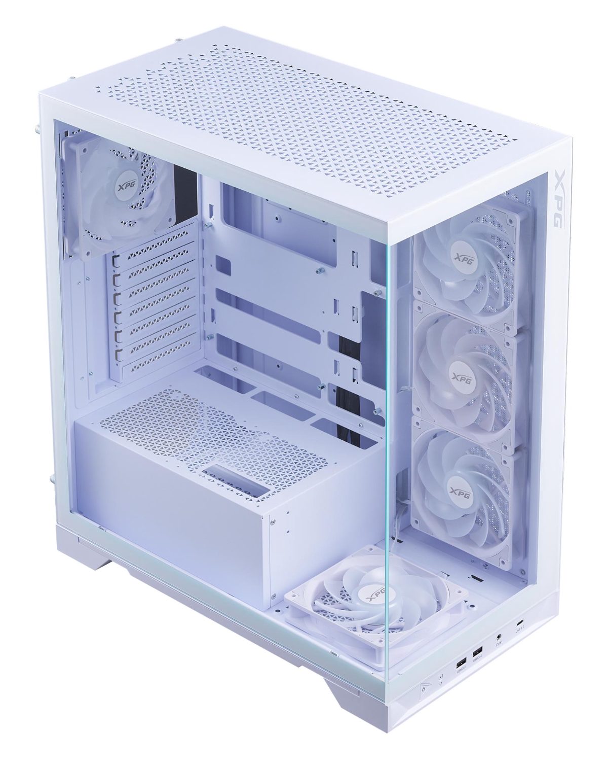 Case, ADATA, INVADER X BTF, MidiTower, Case product features Transparent panel, ATX, MicroATX, MiniITX, Colour White, INVADERXBTFMT-WHCWW