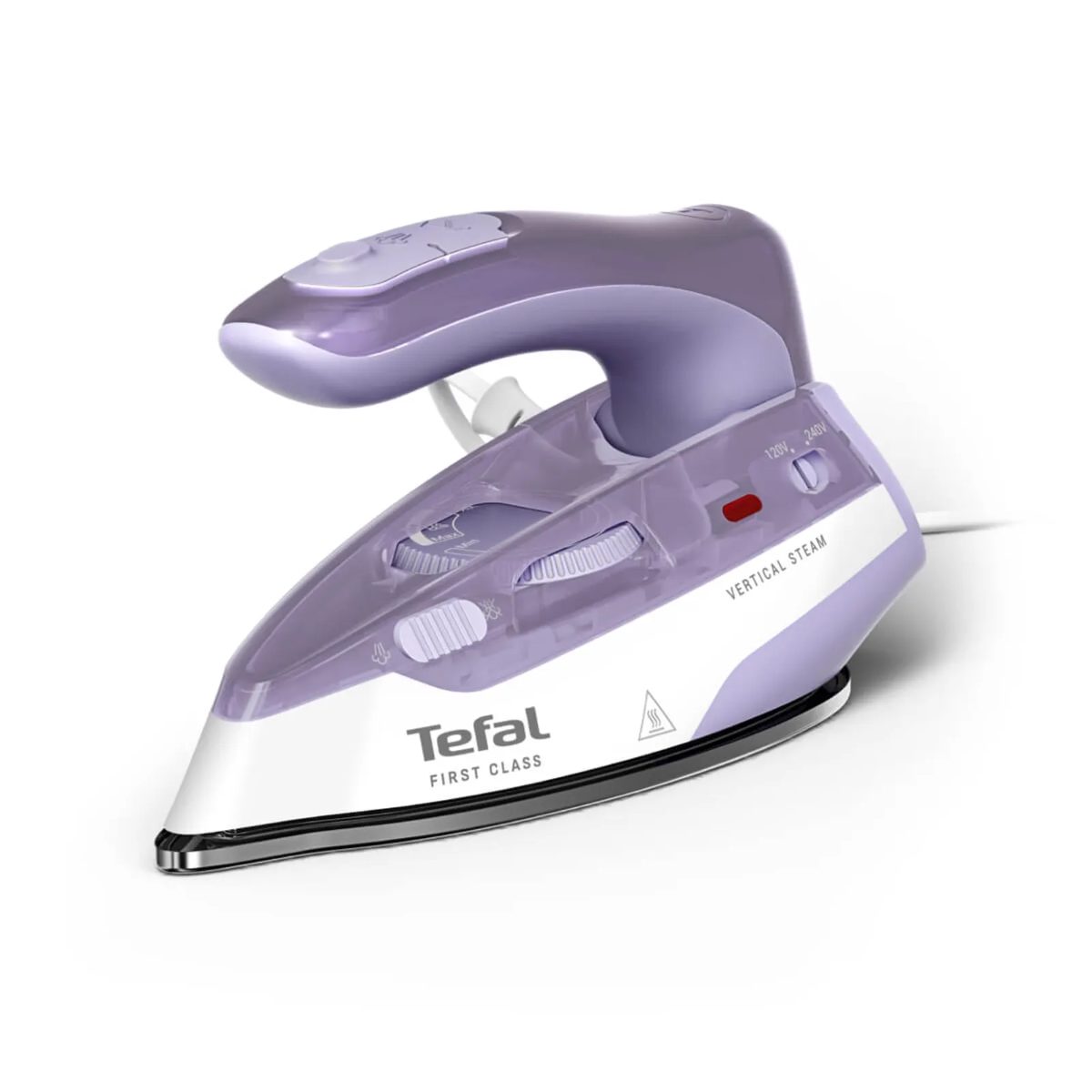 TEFAL First Class DB1612E0, Steam Travel Iron, 1000 W, Continuous steam 10 g/min, Steam boost performance 45 g/min, White/Purple