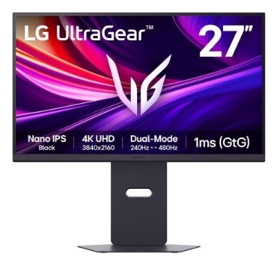 LCD Monitor, LG, 27G850A-B, 27", Gaming/4K, Pivot, Height adjustable, Tilt, Panel IPS, 3840x2160, 16:9, 480Hz, 1 ms