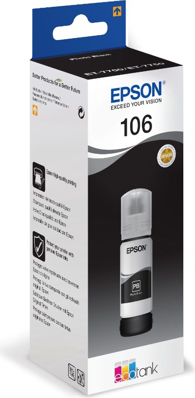 Epson Ecotank Photo, 106, Ink Bottle, Black