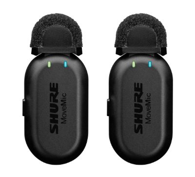 MoveMic Two Channel Wireless Lavalier Microphones, Bluetooth, Noise reduction