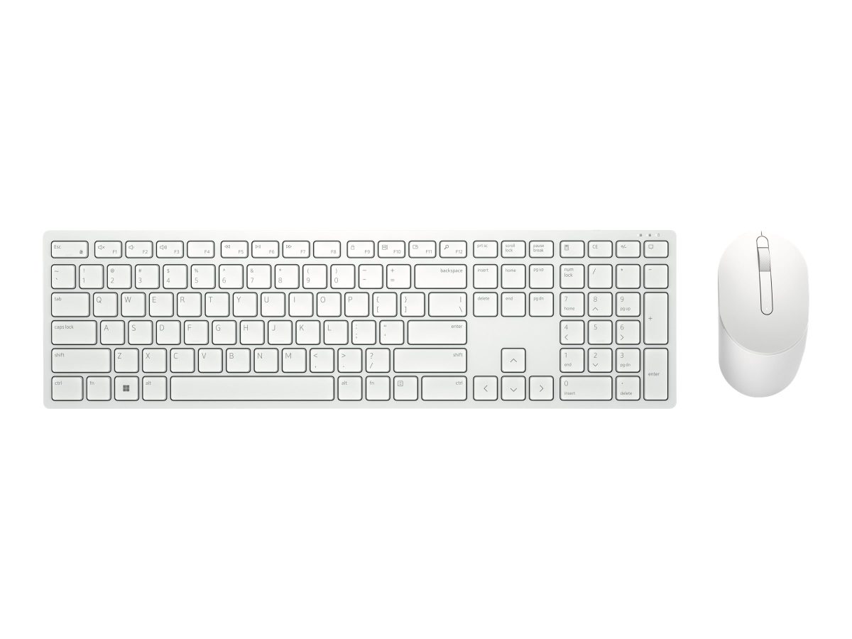 Keyboard and Mouse, KM5221W Pro, Keyboard and Mouse Set, Wireless, Mouse included, Russian, White