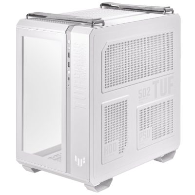 Case, ASUS, TUF Gaming GT502, MidiTower, Case product features Transparent panel, Not included, ATX, MicroATX, MiniITX, Colour White, GAMGT502PLUS/TGARGBWH