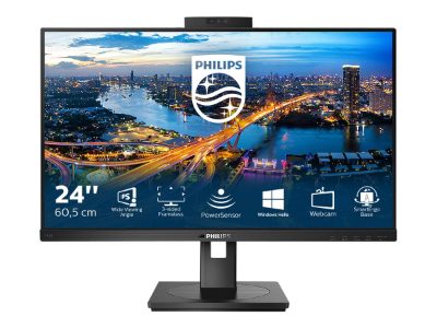 LCD Monitor with Windows Hello Webcam, 242B1H/00, 23.8 ", IPS, FHD, 16:9, 75 Hz, 4 ms, 1920 x 1080 pixels, 250 cd/m², HDMI ports quantity 1, Black