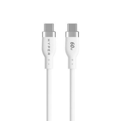 HyperJuice USB-C Silicone Charging Cable, 1.5 m, White, HJ4011WHGL