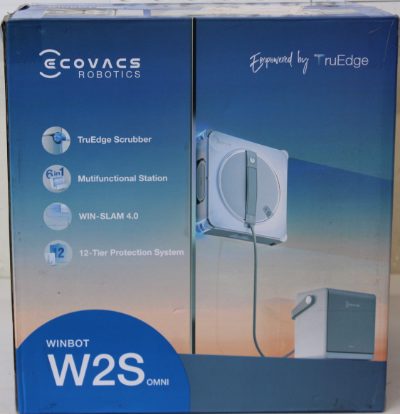 Ecovacs Window Cleaning Robot, WINBOT W2S OMNI, Corded, 8000 Pa, White, ITEM USED, DIRTY AND SCRATCHED